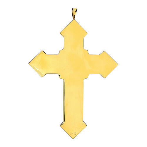 Cruz pectoral Molina en plata de ley dorada 4