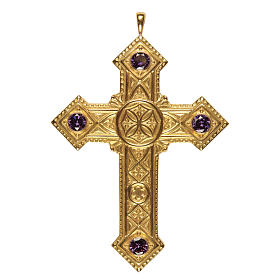 Cruz para bispo Molina prata 925 dourada