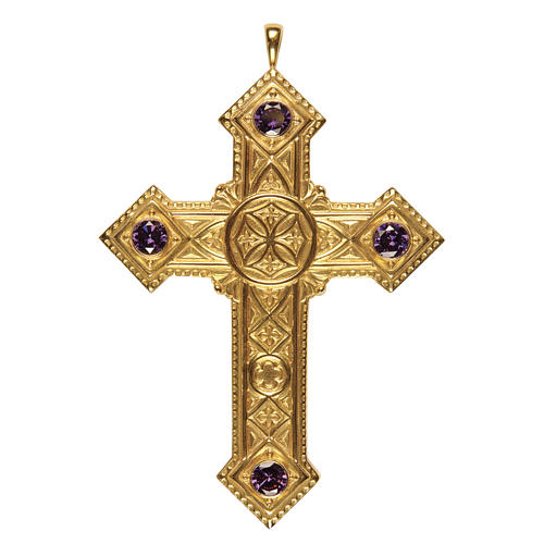 Cross for bishops by Molina in golden sterling silver 1