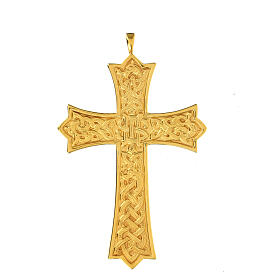 Cruz bispo Molina prata 925 dourada decorada IHS
