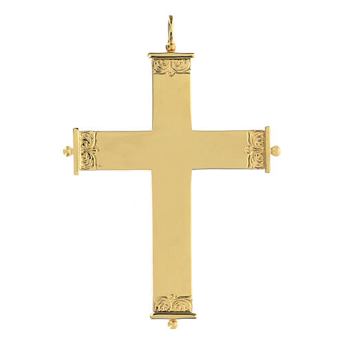 Croix pectorale extrémités décorées Molina argent 925 doré 1