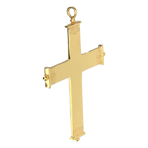 Croix pectorale extrémités décorées Molina argent 925 doré 2