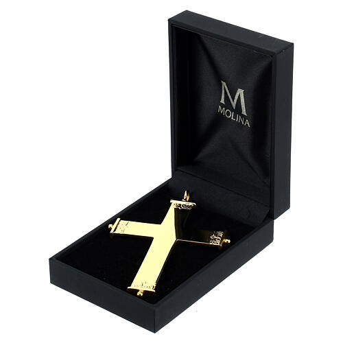Croix pectorale extrémités décorées Molina argent 925 doré 3