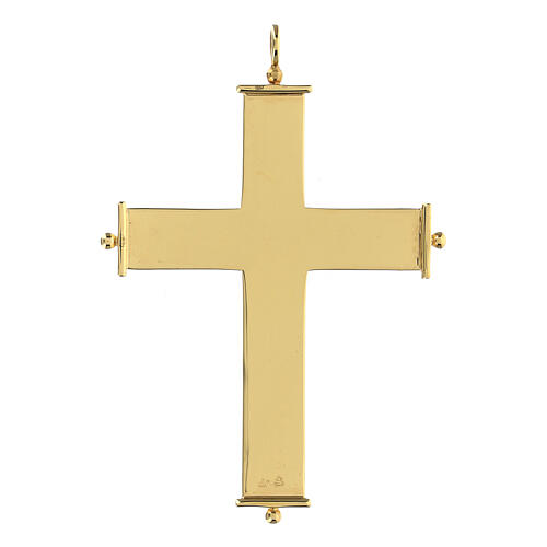 Cruz para bispo Molina prata 925 dourada com bolinhas 4