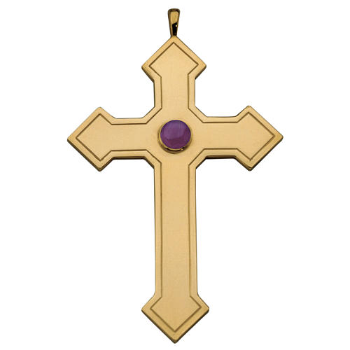 Croix pour évêque pointue Molina argent 925 doré 1