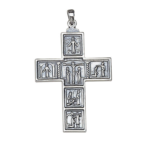 Croix romaine pendentif pour évêque 6,3x4,5 Molina argent 925 1