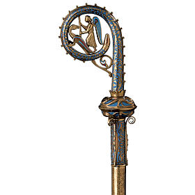 Molina Crozier with enamelled motif in gold plated brass