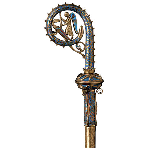 Molina Crozier with enamelled motif in gold plated brass 1