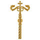 Pastoral staff in gold-plated brass with case s1