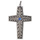 Pectoral cross chiseled silver-plated copper with blue stone s1