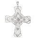 Pectoral cross silver 800 filigree, coral carnelian stone s2