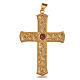Croix pectorale argent 925 branche vigne pierre rouge s1