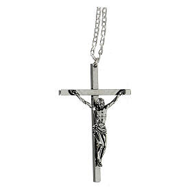 Krzyż pektoralny posrebrzany krucyfiks 10x6.5 cm