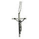 Cruz bispo prateada crucifixo 10x6,5 cm s2