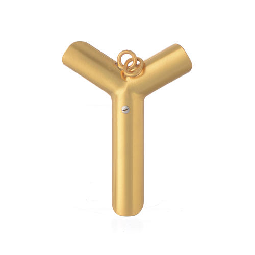 Pectoral cross in bicolor brass 9x6cm 2