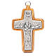 Pectoral cross in metal and olive wood 12x8,5cm s1