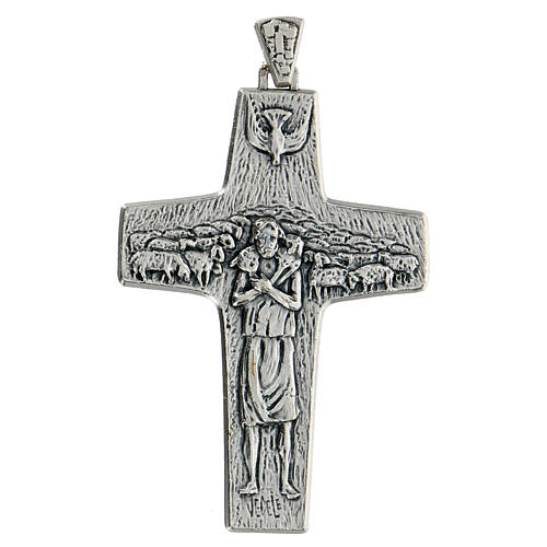 Croce pettorale Buon pastore metallo 10x7 cm 1