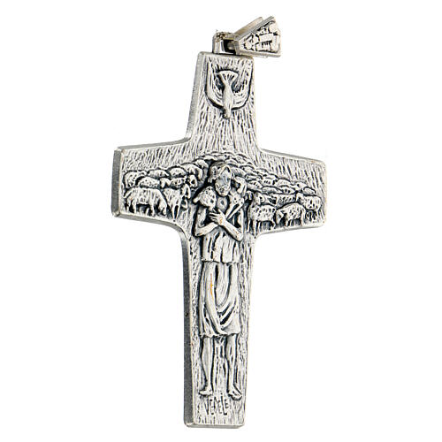 Croce pettorale Buon pastore metallo 10x7 cm 3
