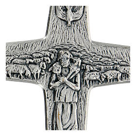 Krzyż pektoralny Dobry Pasterz metal 10x7 cm