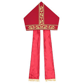 Mitra czerwona haftowana maszynowo czysta wełna s3