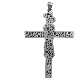 Pectoral cross, crucifix in burnished 925 silver 8.5x6.5cm