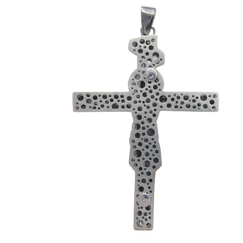 Pectoral cross, crucifix in burnished 925 silver 8.5x6.5cm 2