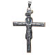 Croce pettorale crocifisso in argento 925 brunito 8,5x6,5 cm s1