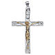 Croce pettorale Crocefisso bicolore Argento 925 s1