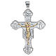 Pectoral cross with crucifix in two tone sterling silver, Byzantine style s1
