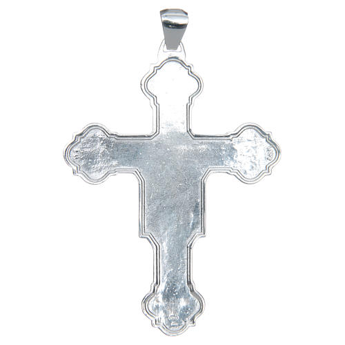 Cruz peitoral crucifixo prata 925 estilo bizantino bicolor 2