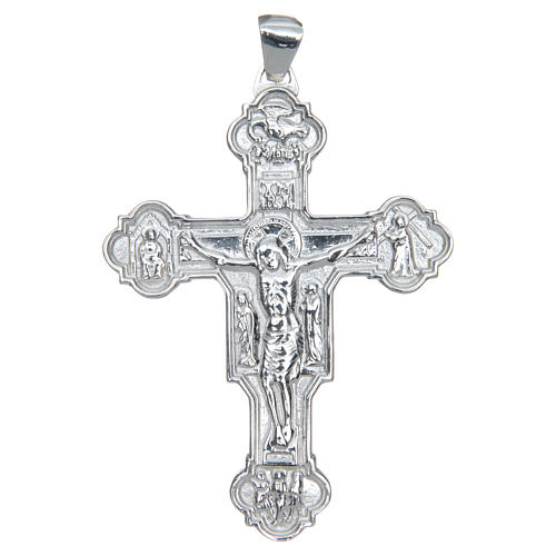 Cruz peitoral crucifixo prata 925 estilo bizantino 1