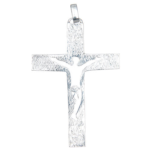 Brustkreuz Leib Christi Relief Silber 925 zweifarbig 2