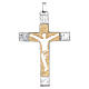 Croce pettorale Argento 925 bicolore con corpo traforato s1