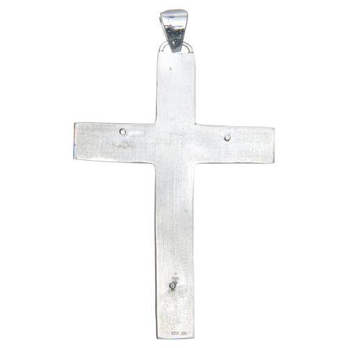 Pectoral cross with 4 evangelists in sterling silver, Body of Christ in relief 2