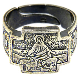 Articoli vescovili: Anello Buon Pastore Argento 925 anticato