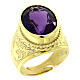 Bischofsring, mit Amethyst, 925er Silber vergoldet s1