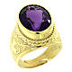 Ring with amethyst, 925 silver with gold bath s1