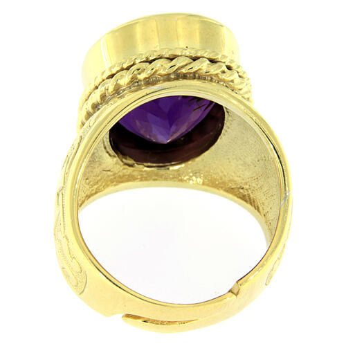Ring with Amethyst 925 silver gold bath 4