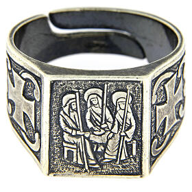 Bischofsring, Heilige Dreifaltigkeit, 925er Silber, Antik-Finish