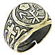 Ring with Chi-Rho symbol, 925 silver with antique finish s1