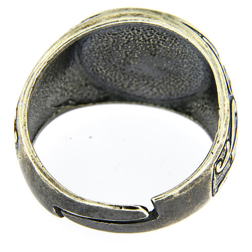 Pierścień symbol Pax, srebro 925 antykowany 5