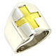 Bishop's ring with cross, bicoloured 925 silver s1
