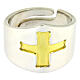 Bishop's ring with cross, bicoloured 925 silver s2
