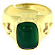Ring with green agate, gold plated 925 silver s2