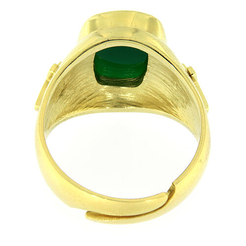 Bague avec agate verte argent 925 doré 4