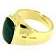 Ring with green agate golden 925 silver s3