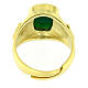 Ring with green agate golden 925 silver s4