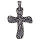 Pectoral cross with body of Christ, leaf pattern, burnished 925 silver s1