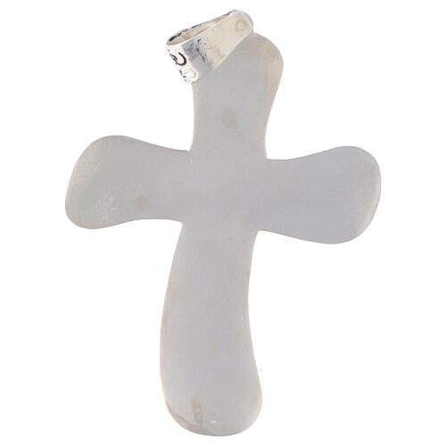 Cruz pectoral Crucifijo hoja Plata 925 bruñido 3