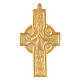 Pectoral cross with body of Christ, Celtic style, gold plated 925 silver s1